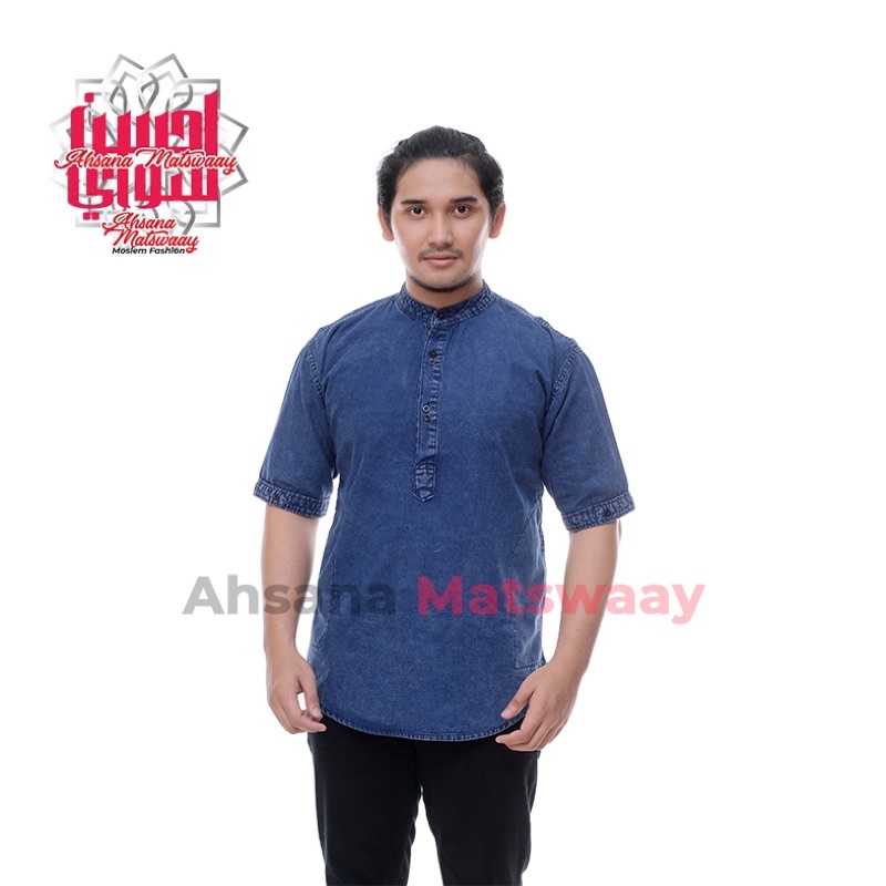 Baju Koko Pria Baju Koko Dewasa Koko Kurta Jeans Atasan Muslim Pria