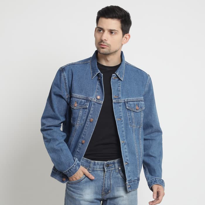 Semi Khaki Denim Jaket Pria Korea Slim Remaja Santai Trend Pria P WF639 Edwin Unisex Manhattan 02 S