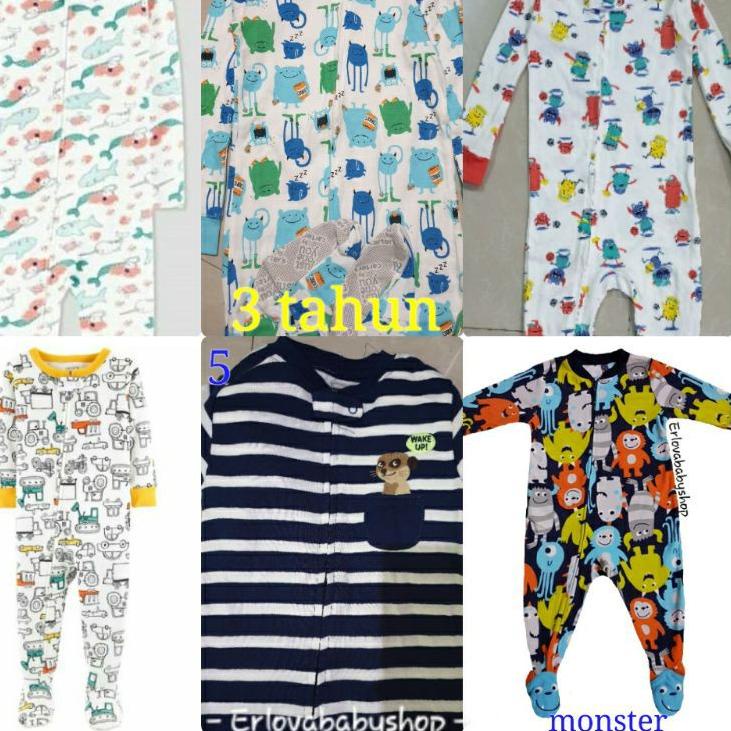 [KODE WPRWE] [GESER] 3 tahun sleepsuit carters tutup kaki dan buka kaki resleting depan antislip
