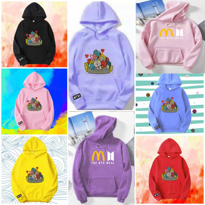 SWEATER HOODIE ANAK BT21/JAKET HOODIE ANAK BT21/HOODIE ANAK PEREMPUAN BT21/SWEATER JUMPER BT21