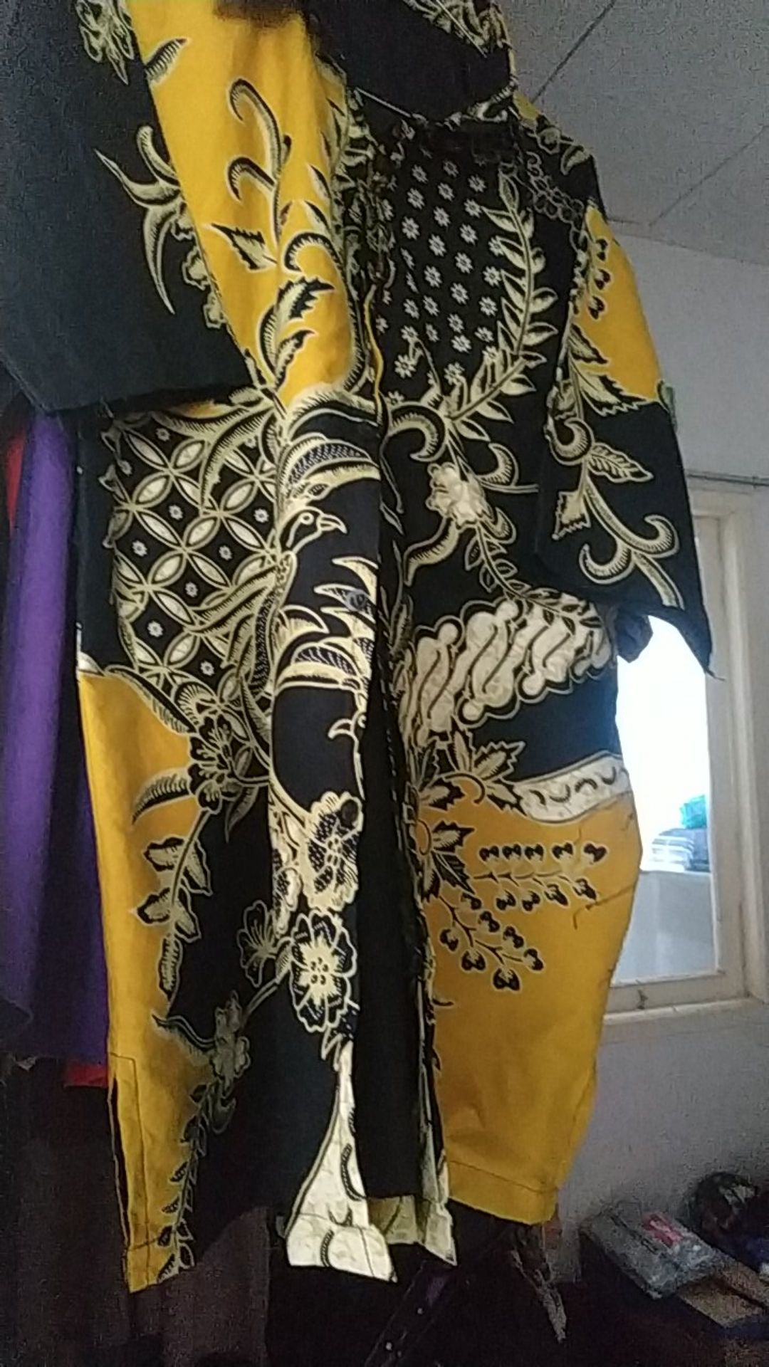 Proboseto Kuning Pendek Kemeja Batik Pria Full Furing Bahan Katun Cabut Primisima