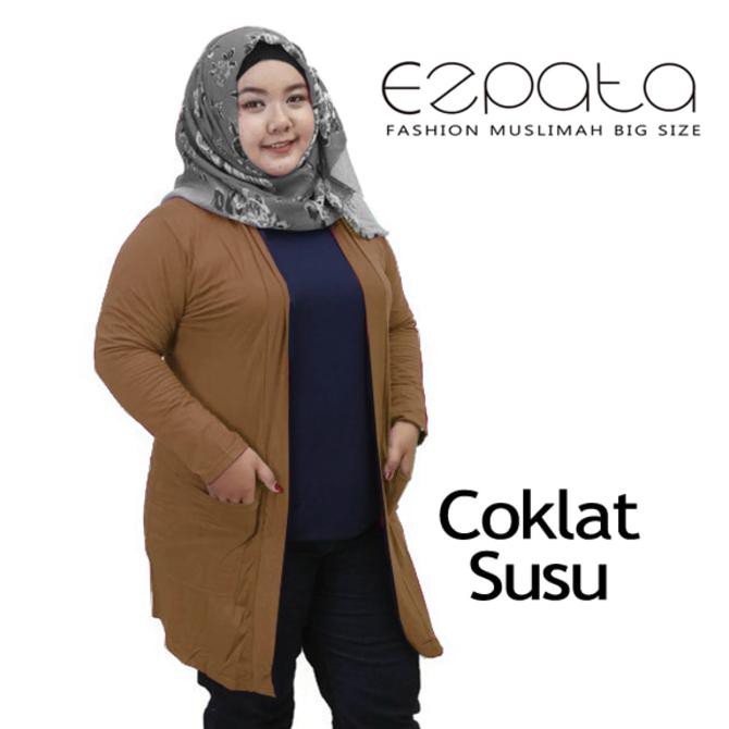 Order Yuk Say Outer Cardigan Kaos Polos Lengan Panjang Big Size / Jumbo - Coksu Terlaris