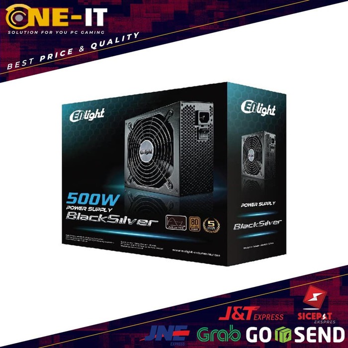 Power Supply Enlight 500W 80+ Black Silver