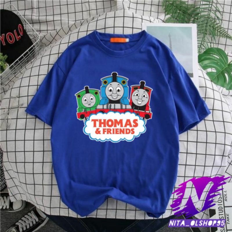 baju anak Thomas and freand kaos kartun anak kereta tomas