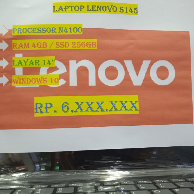 LENOVO S145 N4100 4GB SSD 256GB