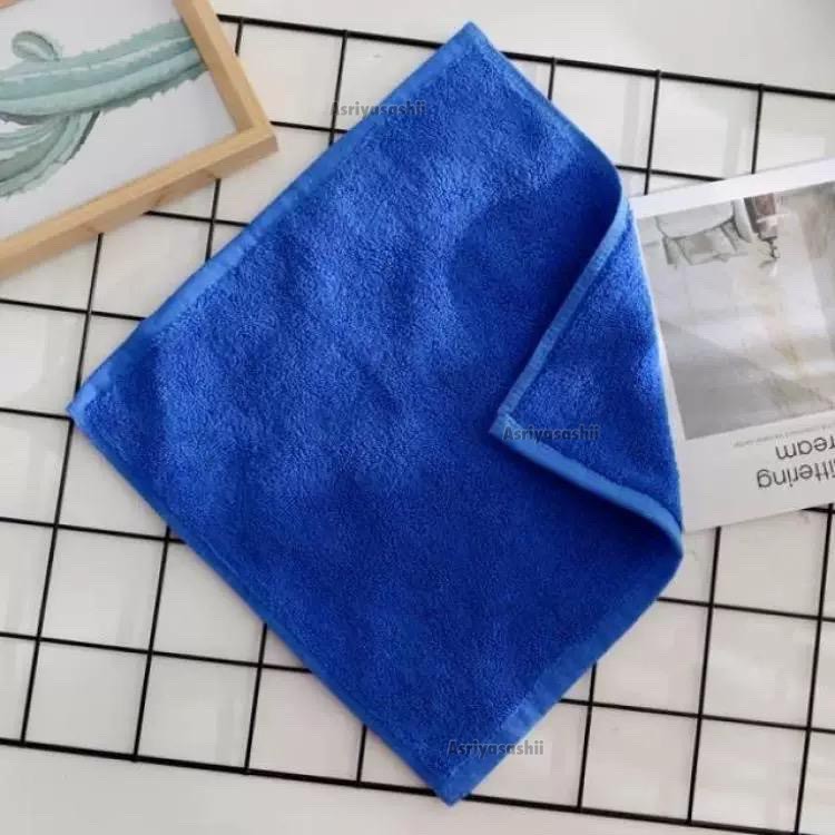 Handuk Sapu Tangan 30x30 Biru COTTON 100% Tebal Asriyasashii Termurah Terlaris