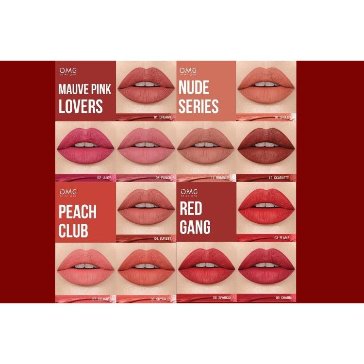 OMG OH MY GLAM Matte Kiss Lip Cream 3.5g / Coffee Edition / Si Paling / Cycle Of Love