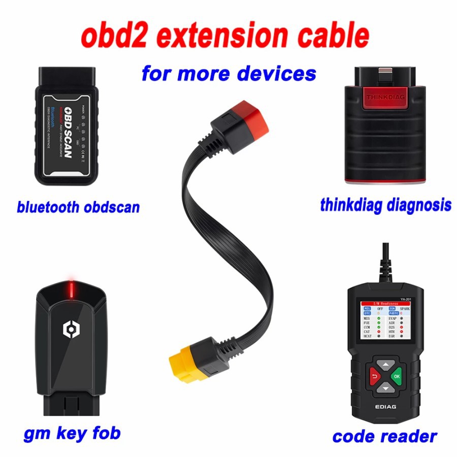 Kabel Sambungan Extension OBD2 Launch EasyDiag Thinkdiag X431 16 Pins