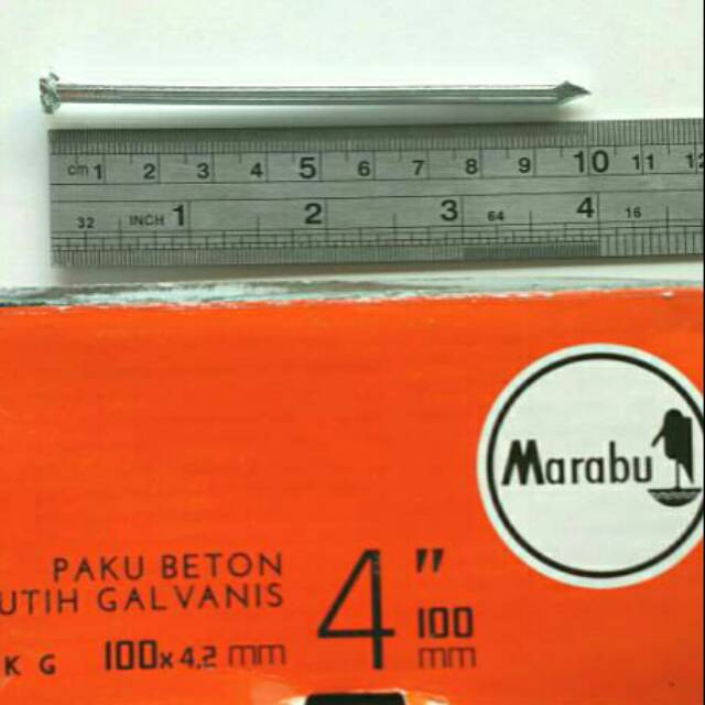 Paku Tembok Beton 10cm 20pcs Merabu Putih