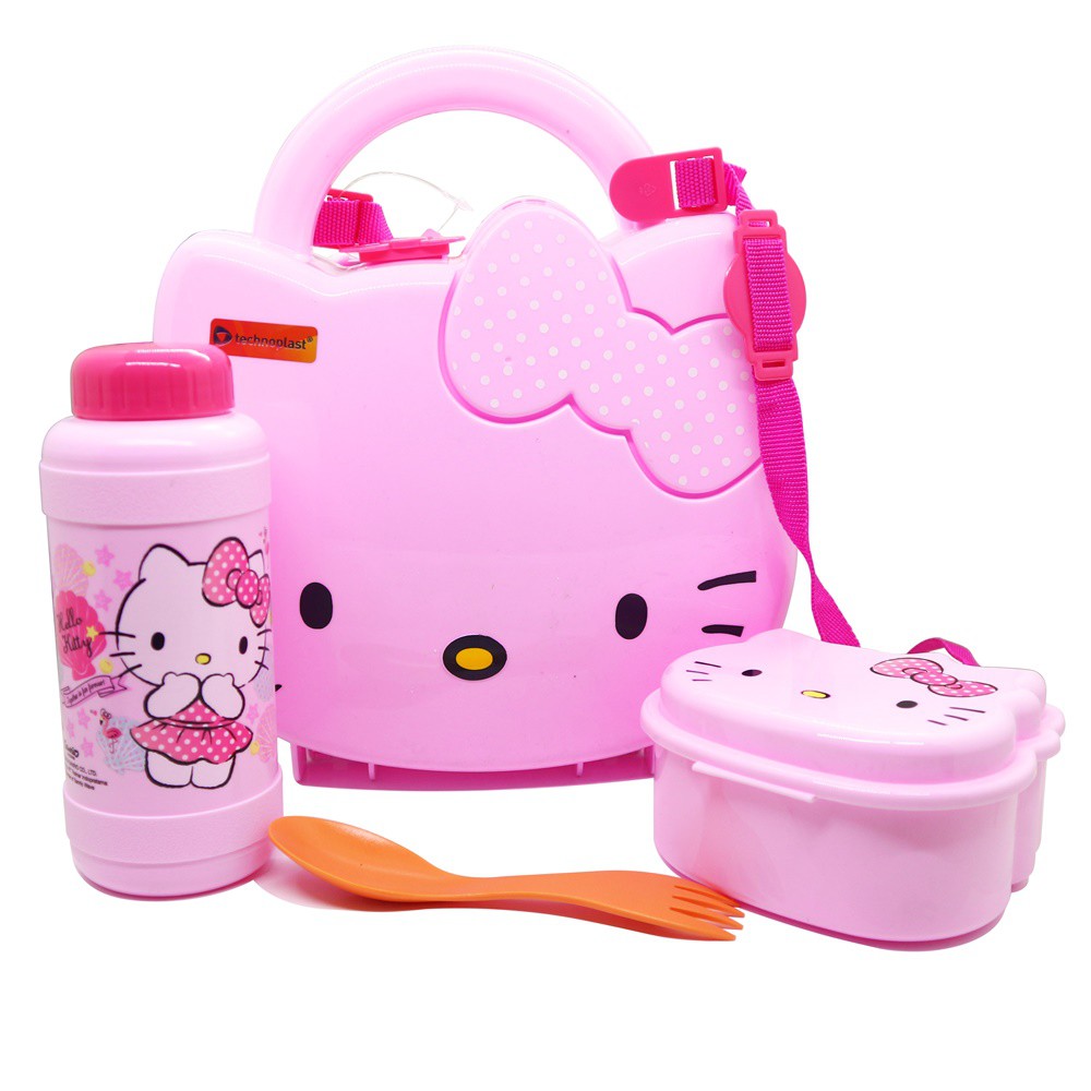 Tempat Bekal Makan Set Hello Kitty Summer Cupid School Box Plus Tali