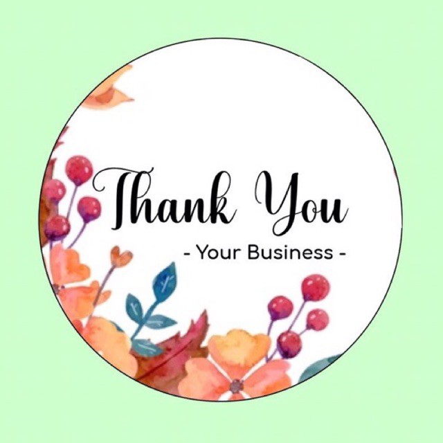 

STICKER THANK YOU STIKER OLSHOP LINGKARAN CUSTOM - FLORAL