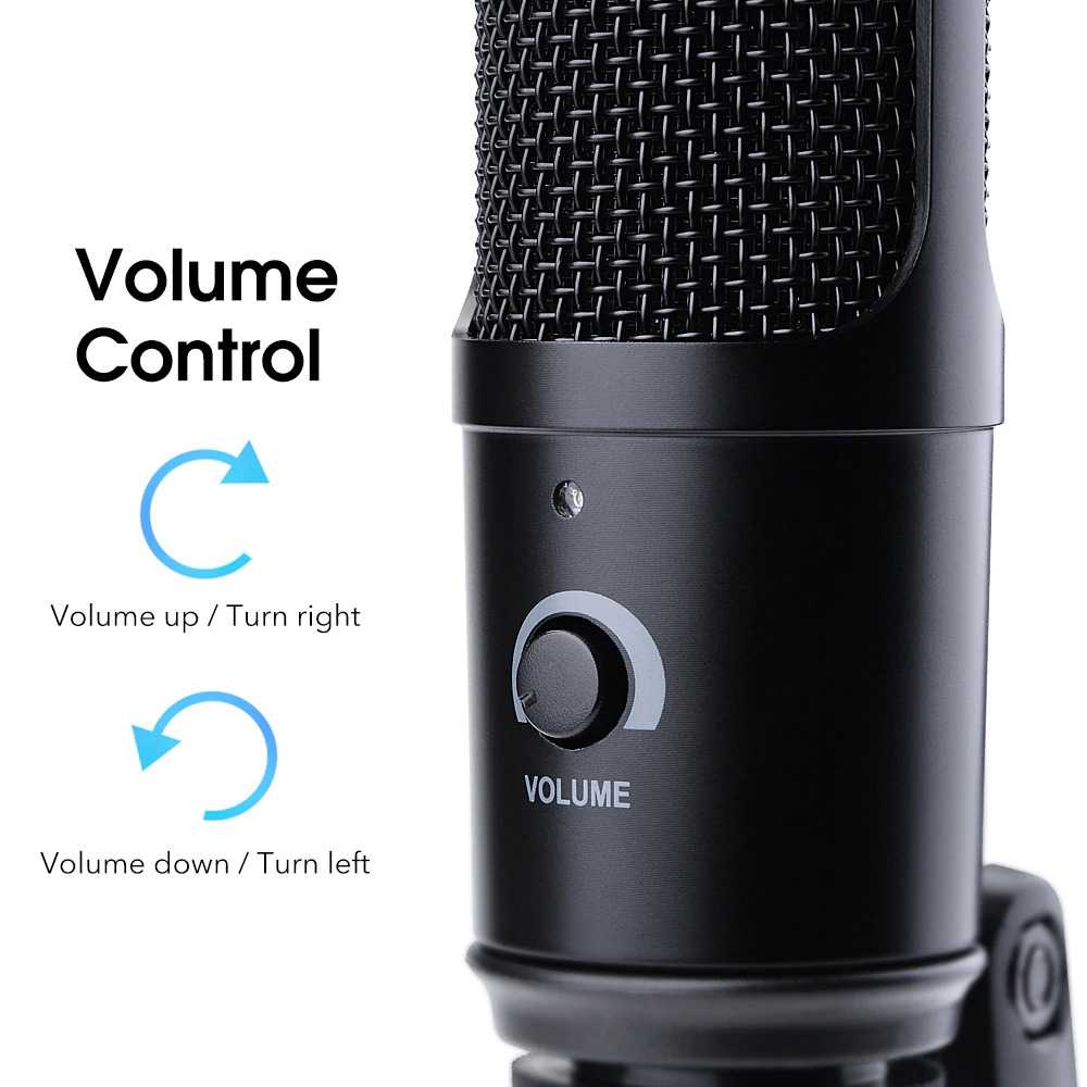 MIC-017 Mic USB Termurah &amp; Kualitas Bagus Microphone Condenser Mikrofon Plus Tripod Mini Studio Vocal Recording Laptop PC MacBook Mac OS / Mikrofon Studio Podcast Zoom