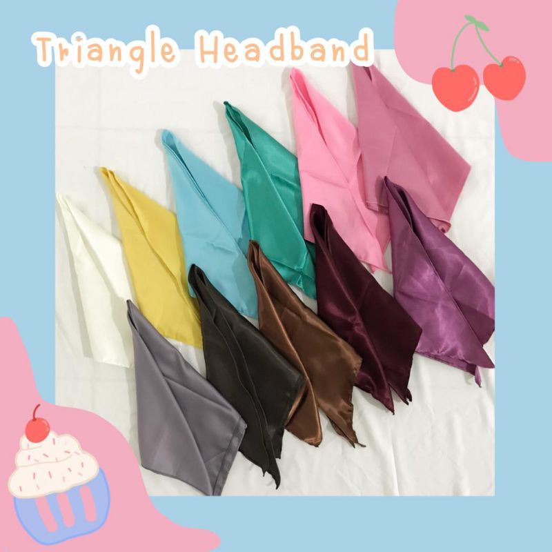 Sateen Triangle Headband - Triangle Bandana