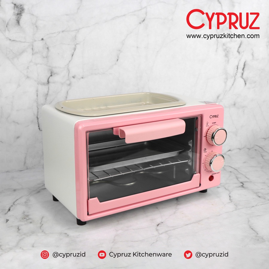 Oven Listrik 12 Liter Cypruz TG0310 2 in 1 Electric Oven 700 Watt