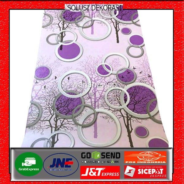 TERMURAH | Wallpaper Dinding Motif Pol Ring ungu Size 45 cm x 10 m | Anti Air SOLUSI DEKORASI