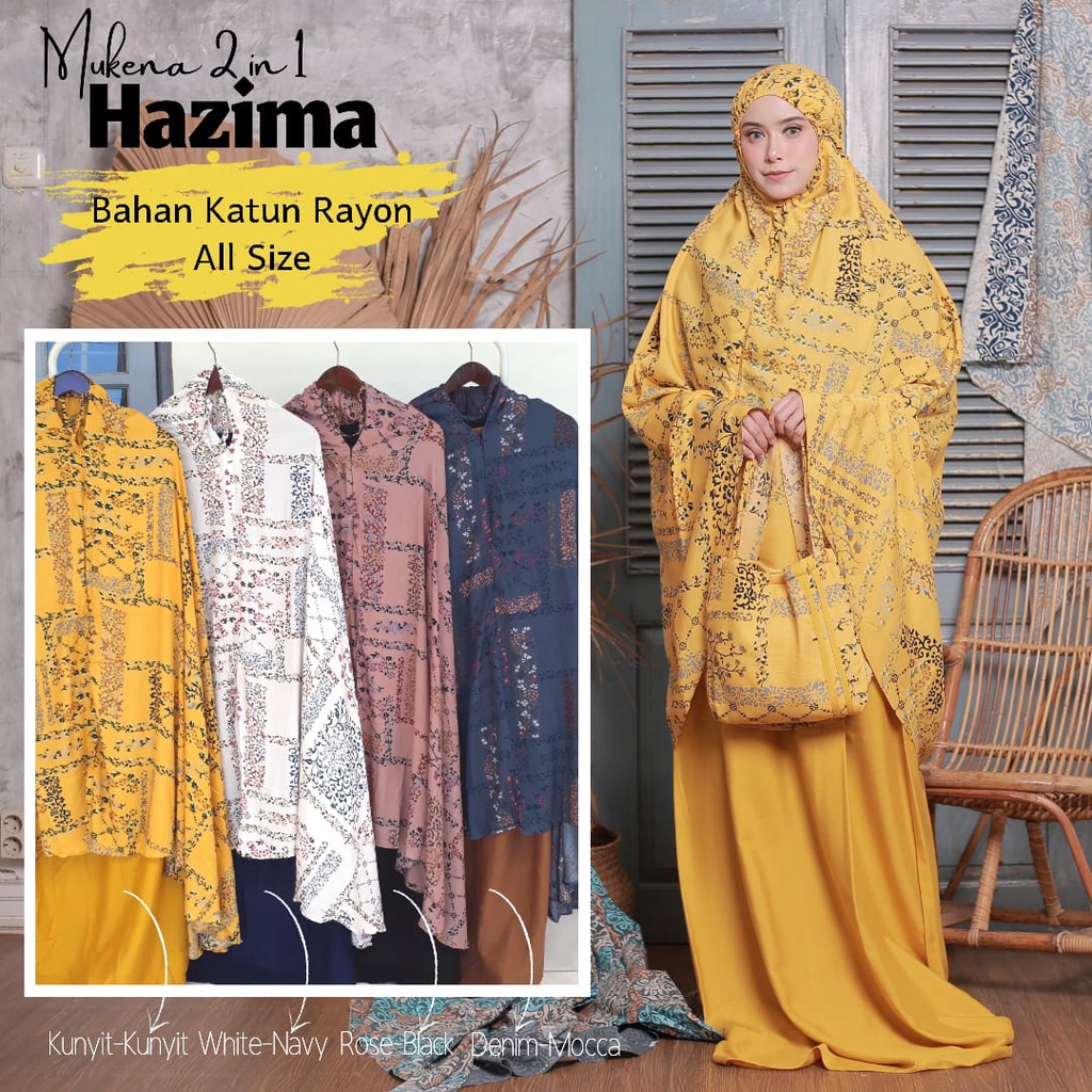 TERLARISSS!!!! BEST SELLER!!(BISA COD)MUKENA DEWASA MOTIF BUNGA_MUKENA 2IN1 HAZIMA_BAHAN KATUN RAYON