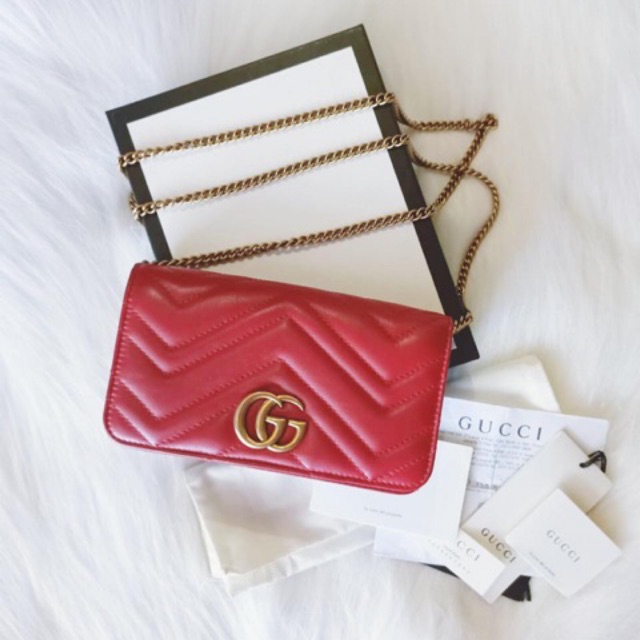 ❌SOLD ❌Gucci GG marmont flap bag mini RED authentic