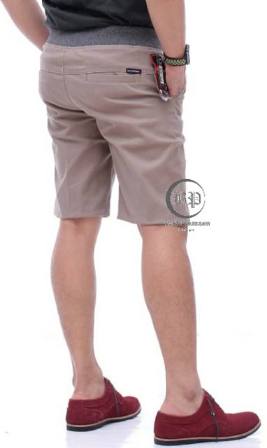 [BIG SIZE] Celana Chino Pendek Pria mick pinggang karet rip katun twill krem coklat surfing santaI