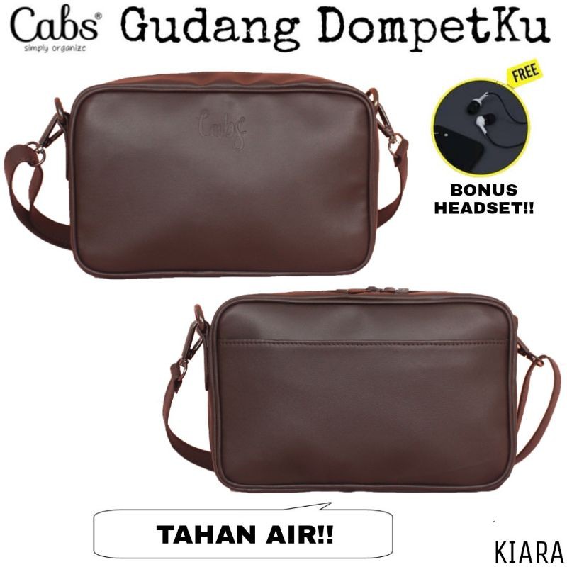 SLING BAG WANITA CABS KIARA COKELAT POUCH SERBAGUNA TAHAN AIR