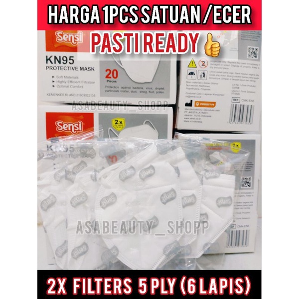 Masker SENSI MASK KN95 Protective Mask 5 Ply DOUBLE FILTER PROTECTION | sensi kn95 | sensi 5ply