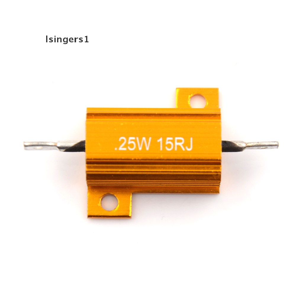 (lsingers1) Resistor 25 Watt Power 15 Ohm 5% Bahan Aluminum Warna Emas