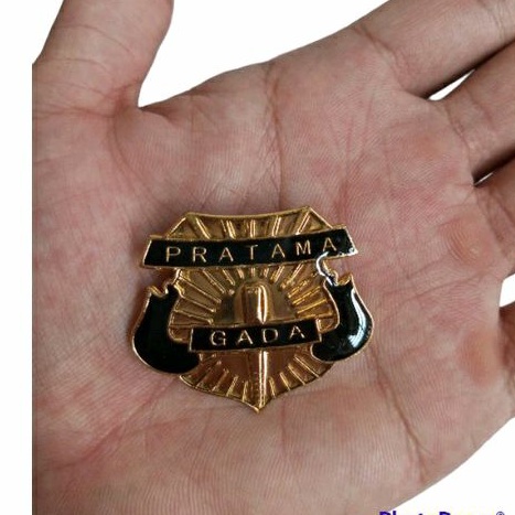 PIN GADA PRATAMA MAGNET, pin lencana gada pratama satpam logam magnet