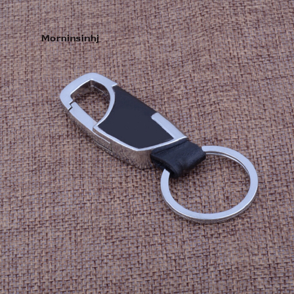 Mornin Pria Kulit Gantungan Kunci Logam Gantungan Kunci Mobil Key Holder Hadiah Pribadi Chains id