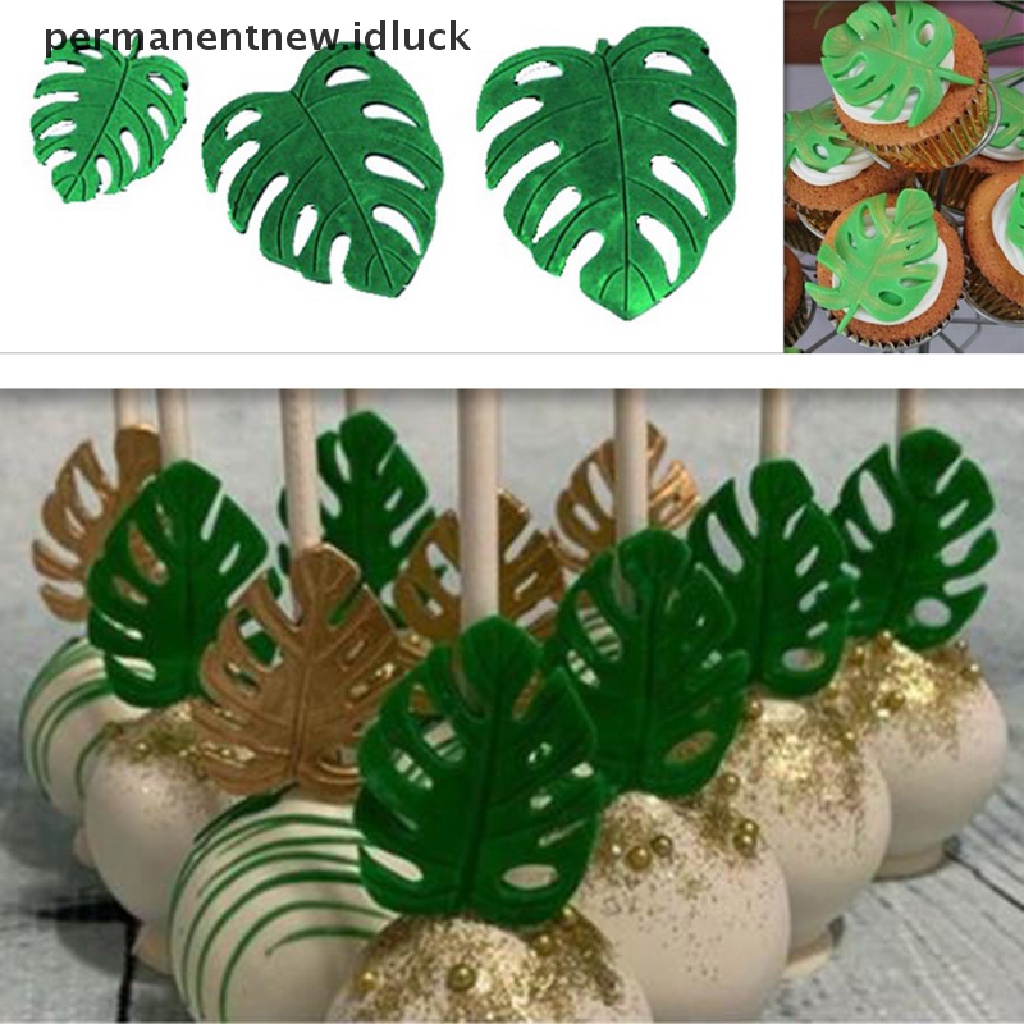 Cetakan Fondant Kue Coklat Bentuk Daun Monstera Bahan Silikon DIY