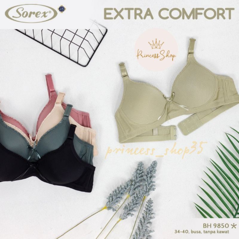 Bra Sorex 9850 Tanpa Kawat Busa Tipis Kait 2 34-40 / Bh Sorex 9850 / Bra Sorex 9850