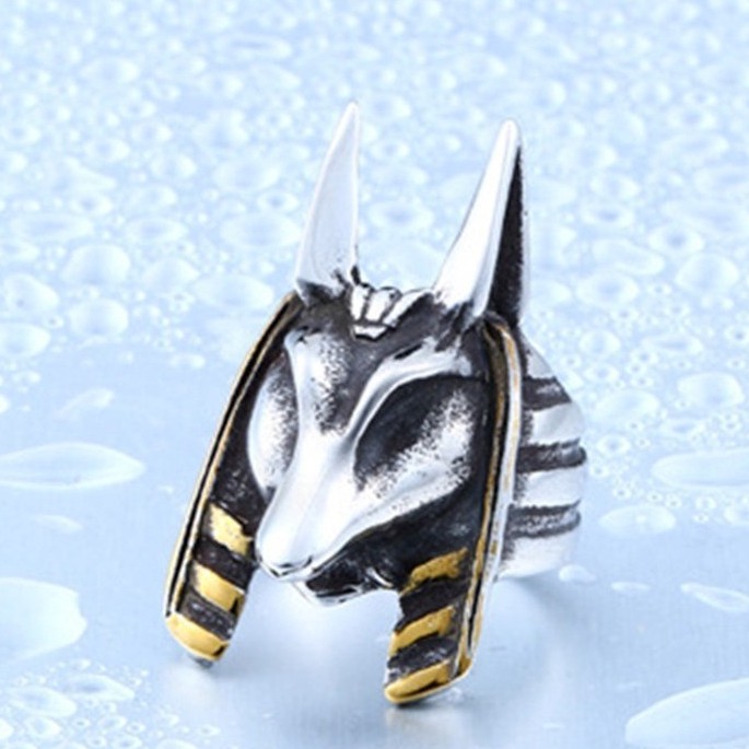 SeuSuk Men's Retro Gothic Ring Ancient Egyptian Myth Ann's Ring Fashion Jewelry