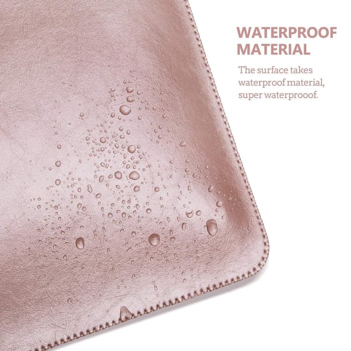 Tas Laptop Sleeve Case For Macbook Air 13'' Leather Softcase Waterproof - Pink