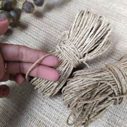 Tali Agel Pandan Anyam Mendong Kerajinan Tali Rustik Tali Serat Alam Tali jute Undangan 1-2 MM 2 PLY