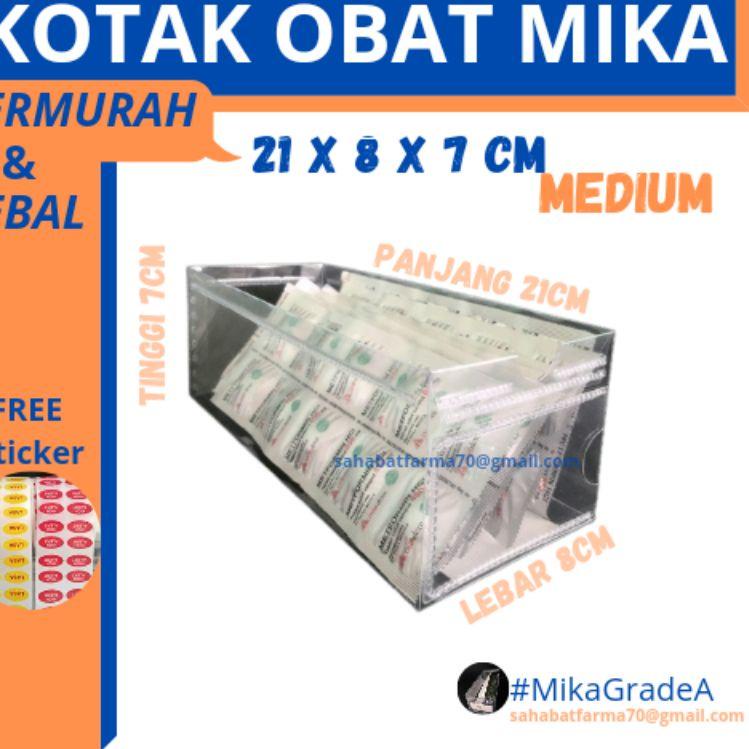

[PRODUK TQKBK] Kotak obat mika apotek 21x8x7cm paket 50 pcs VQB