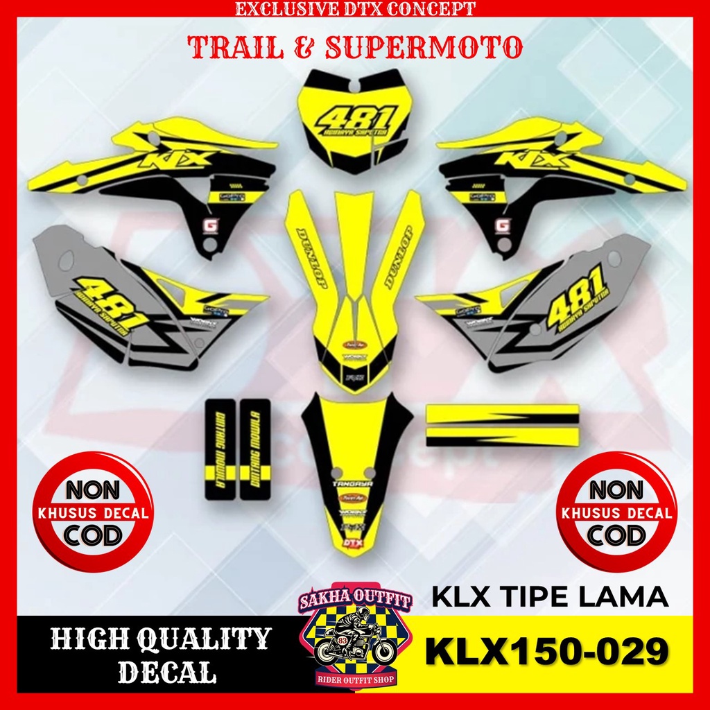 Decal KLX stiker motor stiker trail KLX stiker motor keren decal KLX 150 stiker variasi motor decal 