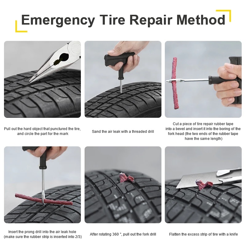 1 Set Strip Karet Untuk Reparasi Tambal Ban Mobil