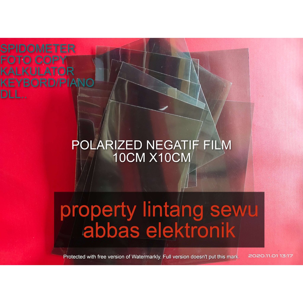 POLARIS POLARIZED NEGATIF FILM 10X10 LCD LAYAR SPEEDOMETER SPIDOMETER KALKULATOR KEYBOARD FOTO COPY