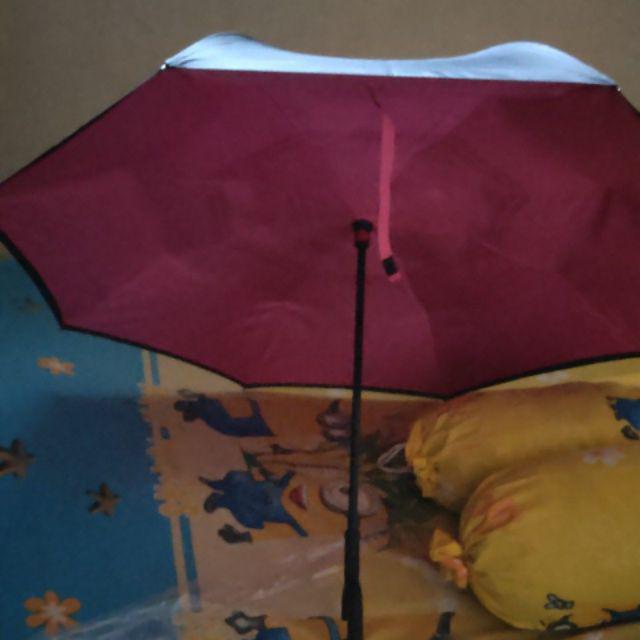 Payung Terbalik Kazbrella 2nd Generation Tombol Merah Non Sarung