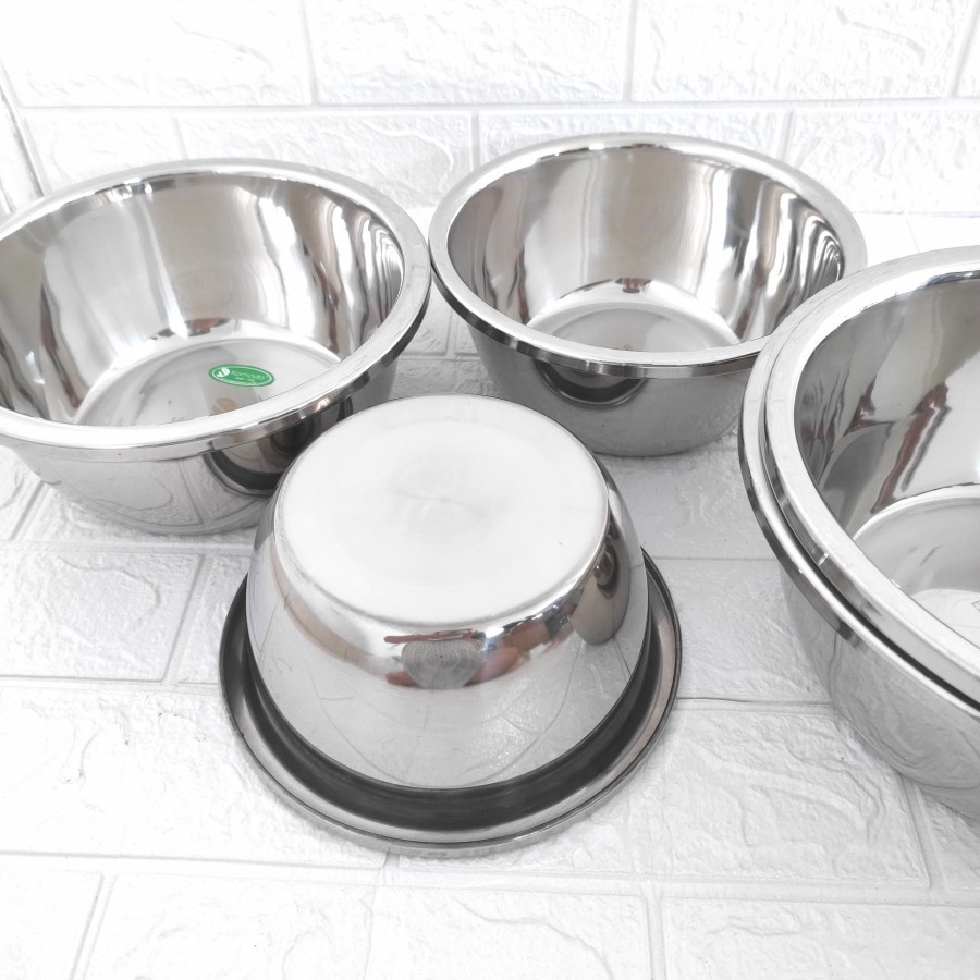 Baskom Korea Stainless Komodo TEBAL Mangkok Aduk Mixing Bowl Adonan Sup