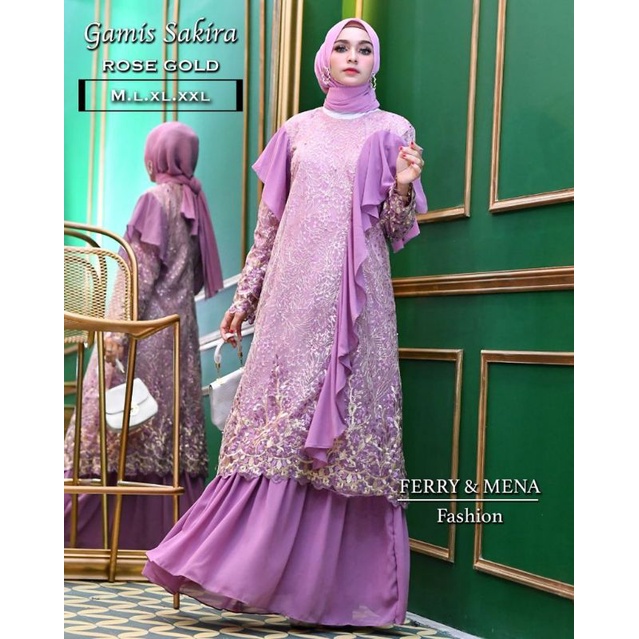 REALPICT GAMIS TULE MODERN//GAMIS SAKIRA/FASHION MUSLIM/GAMIS PESTA TERMURAH