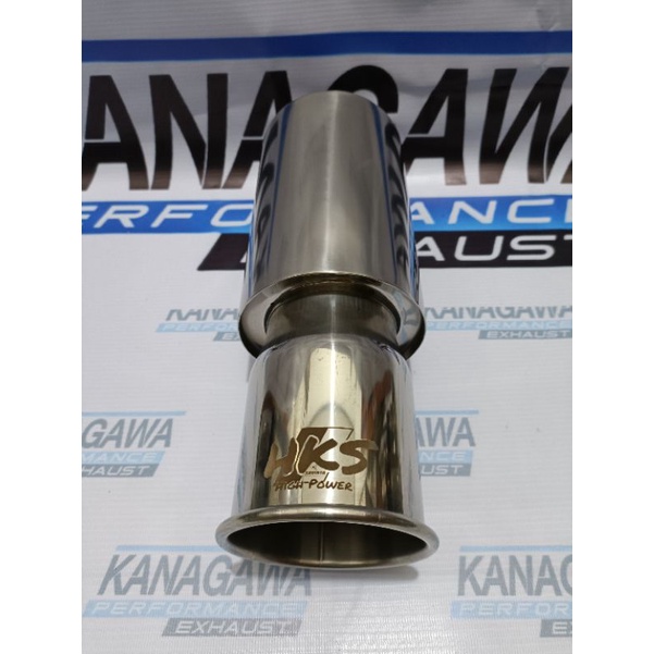 Knalpot Mobil HKS Racing Muffler Linting Botol Polos Bass Bulat Full Stainless - Exhaust tip / Ujung