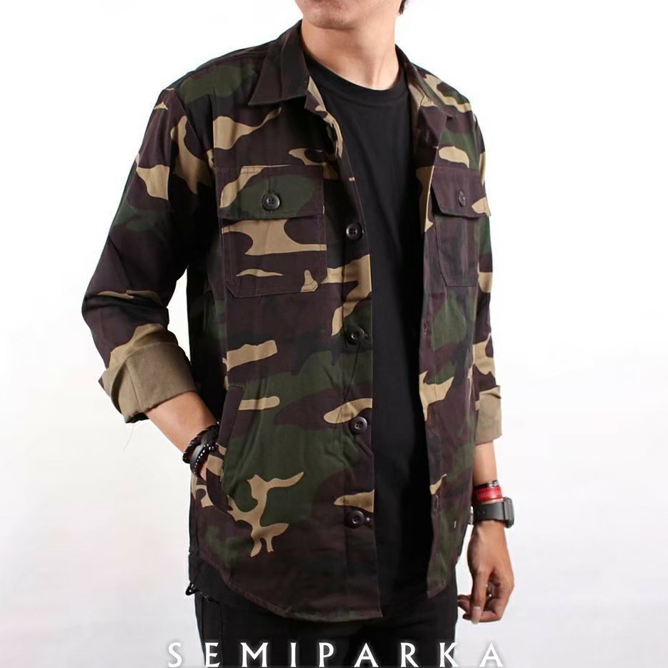 Jaket Semi Parka Trucker Camo Sk2 Kanvas Premium Wolv