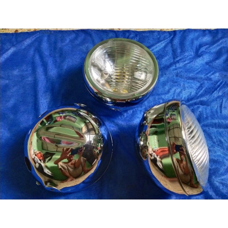 reflektor/headlamp/Lampu standar depan crom yb-100