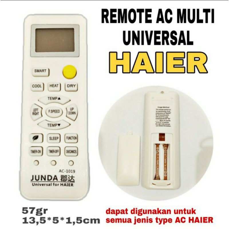 Remote AC Multi Universal Haier / Remot Ac Haier Junda - 1019