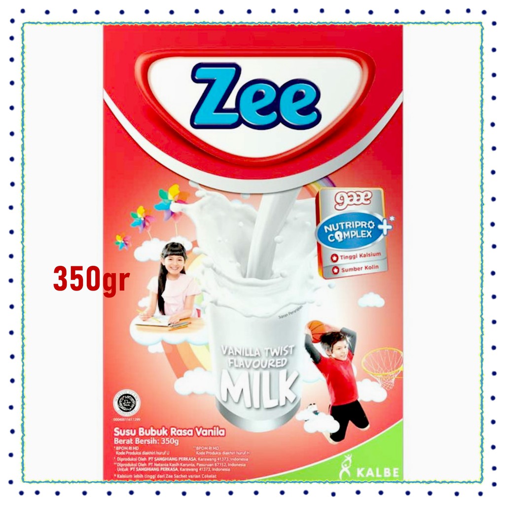 

zee vanila twist flavoured milk 350gr susu bubuk rasa vanila