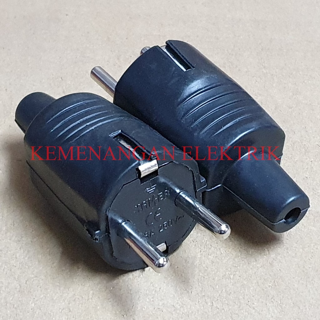 STEKER ARDE KARET INDUSTRI / INDUSTRIAL STEKER HITAM KAISER 16 A 2 PIN