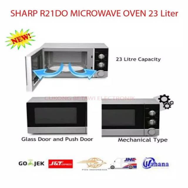 Sharp Straight R-21DO(S)IN. Microwave Oven 23 Liter. 450 Watt Baru Bergaransi Resmi