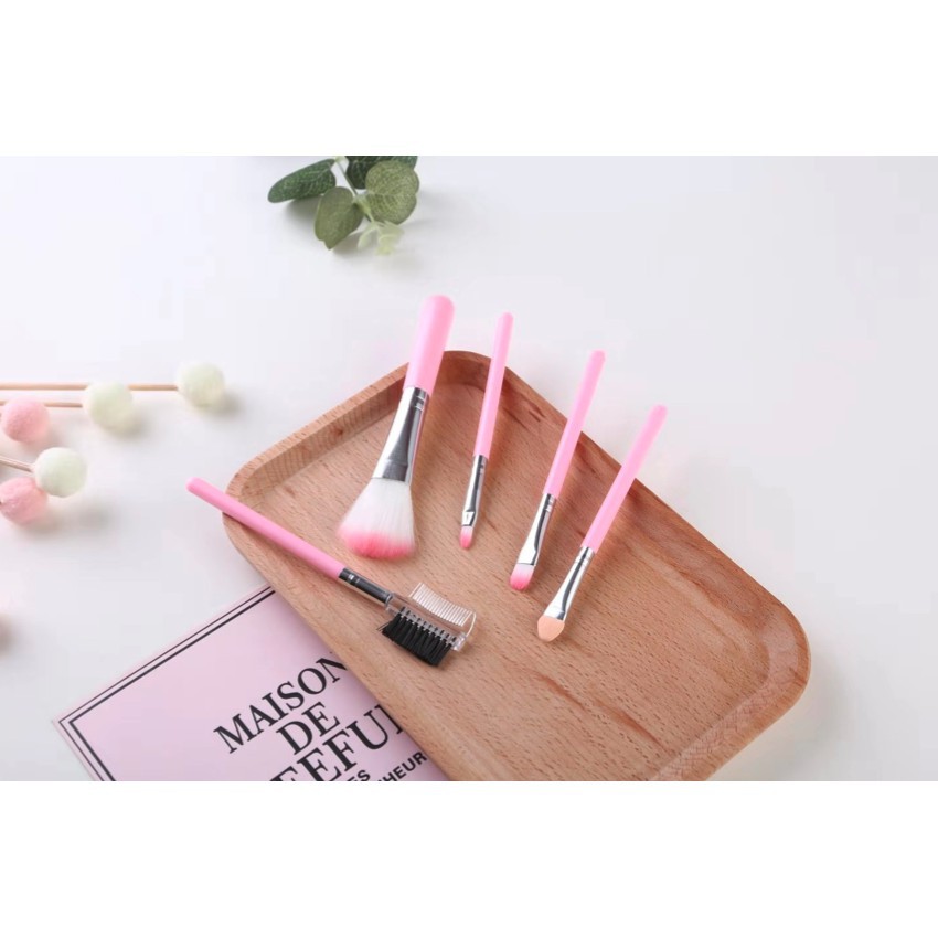 Adda Home - Alat make up set 5 pcs kuas brush alis bulu halus