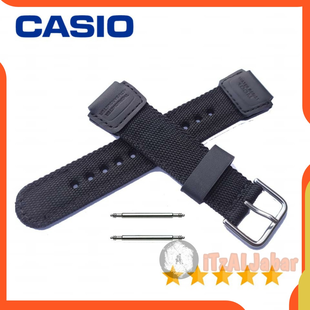Tali jam tangan Casio SGW450 Nylon Leather strap 18 mm Tali jam Casio SGW 450