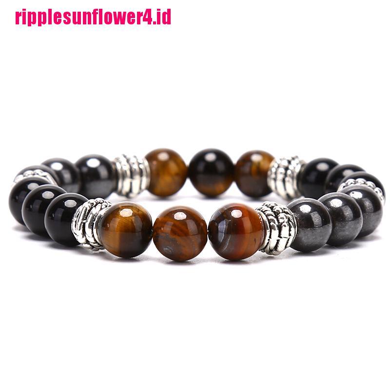 Gelang Tangan Manik-Manik Batu Obsidian Tiger Eye Natural Untuk Wanita