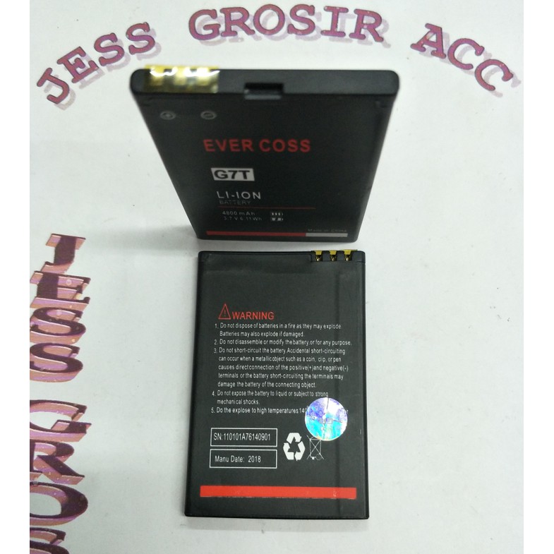 Baterai Battery Batre Batere Double Power Evercoss Evercross Cross G7T - Hitam